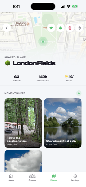 Moments pinned to a place in Circl